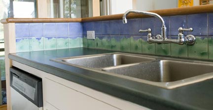 Maine Summer Home Ceramic Tile Kitchen Backsplash by George Woideck of Artisan Architectural Ceramics